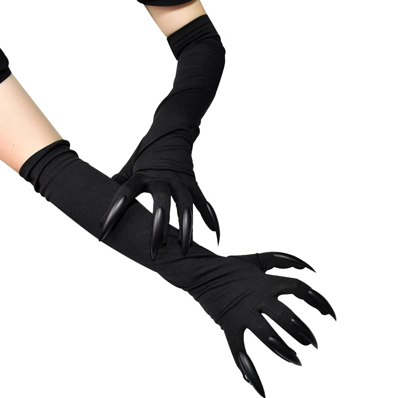 Long Black Gloves With Claws